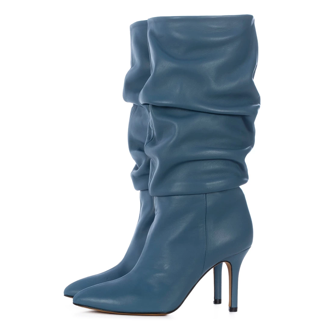 Toral SEA BLUE-COLORED SLOUCHY BOOTS 3 Toral SEA BLUE-COLORED SLOUCHY BOOTS