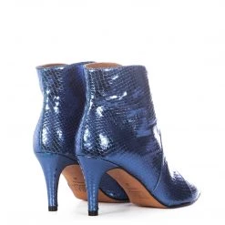 Toral TEXTURED NAVY METALLIC ANKLE BOOTS