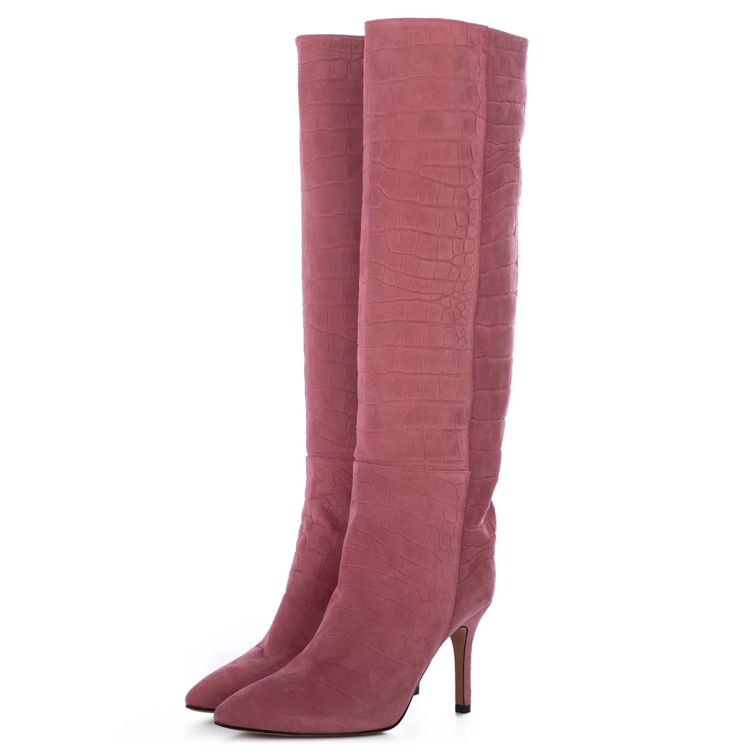 Toral AURA PINK MOCK CROC TALL BOOTS 1 Toral AURA PINK MOCK CROC TALL BOOTS