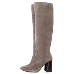 Toral BEZ LIGHT GREY SUEDE TALL BOOTS
