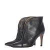 TORAL BLACK LEATHER ANKLE BOOTS