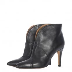 TORAL BLACK LEATHER ANKLE BOOTS