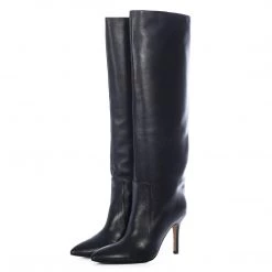 TORAL BLACK LEATHER KNEE-HIGH BOOTS