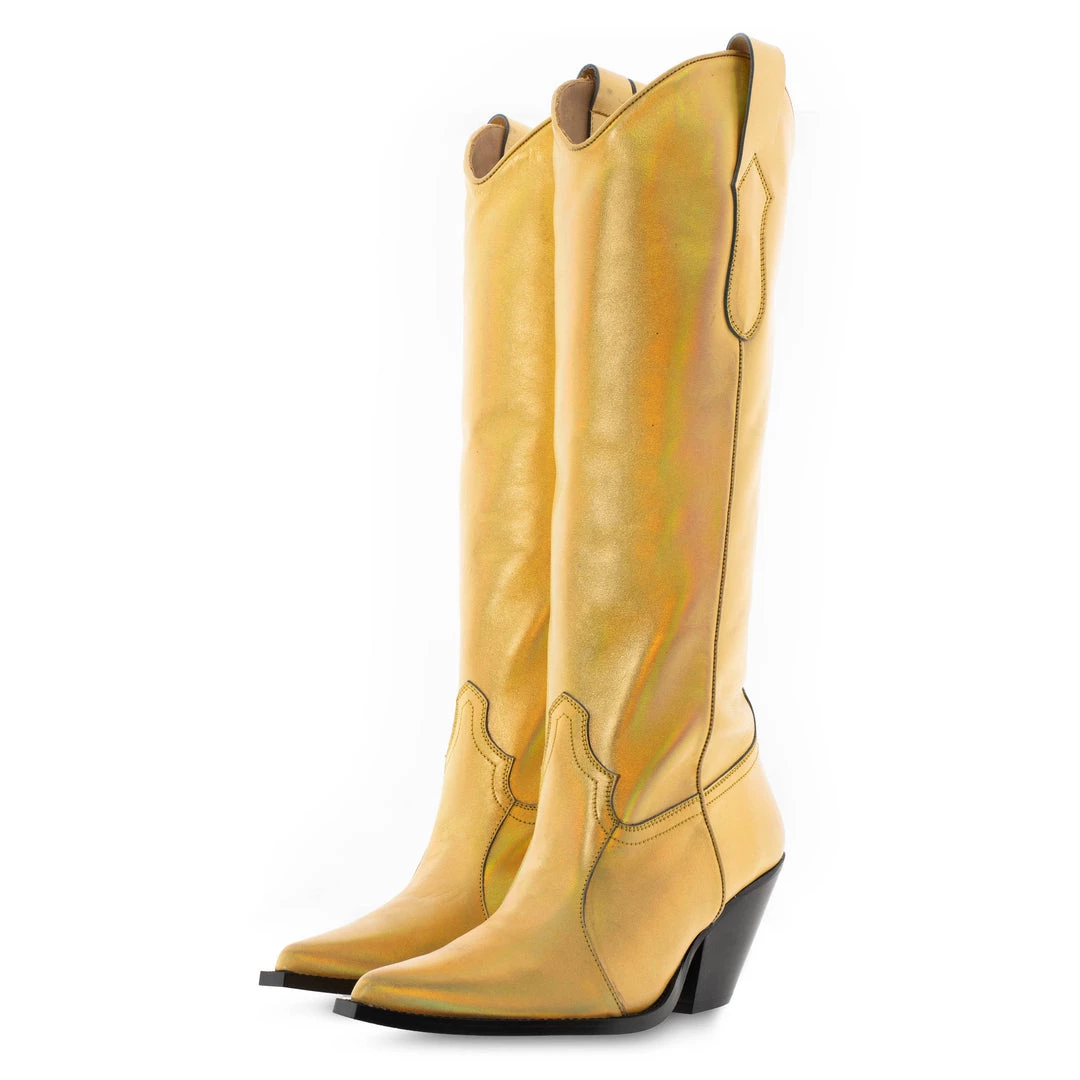 Toral New In SHINY GOLD TALL BOOTS 1 Toral New In SHINY GOLD TALL BOOTS