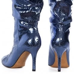 Toral TEXTURED NAVY METALLIC SLOUCHY BOOTS New In 7 Toral TEXTURED NAVY METALLIC SLOUCHY BOOTS New In