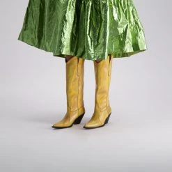 Toral New In SHINY GOLD TALL BOOTS